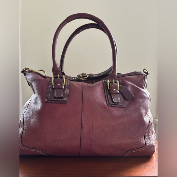 Coach Hamilton Leather Satchel Plum Berry Bag - Picture 1 of 14